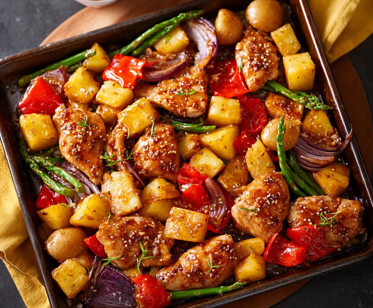 Easy Hawaiian Chicken Sheet Pan