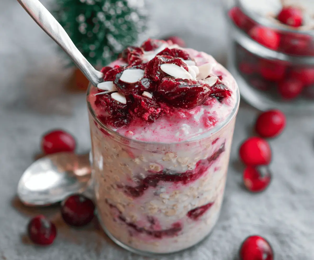Easy Healthy Cranberry Overnight Oats