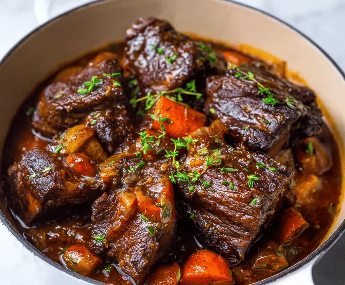 Tender Julia Child Braised Short Ribs