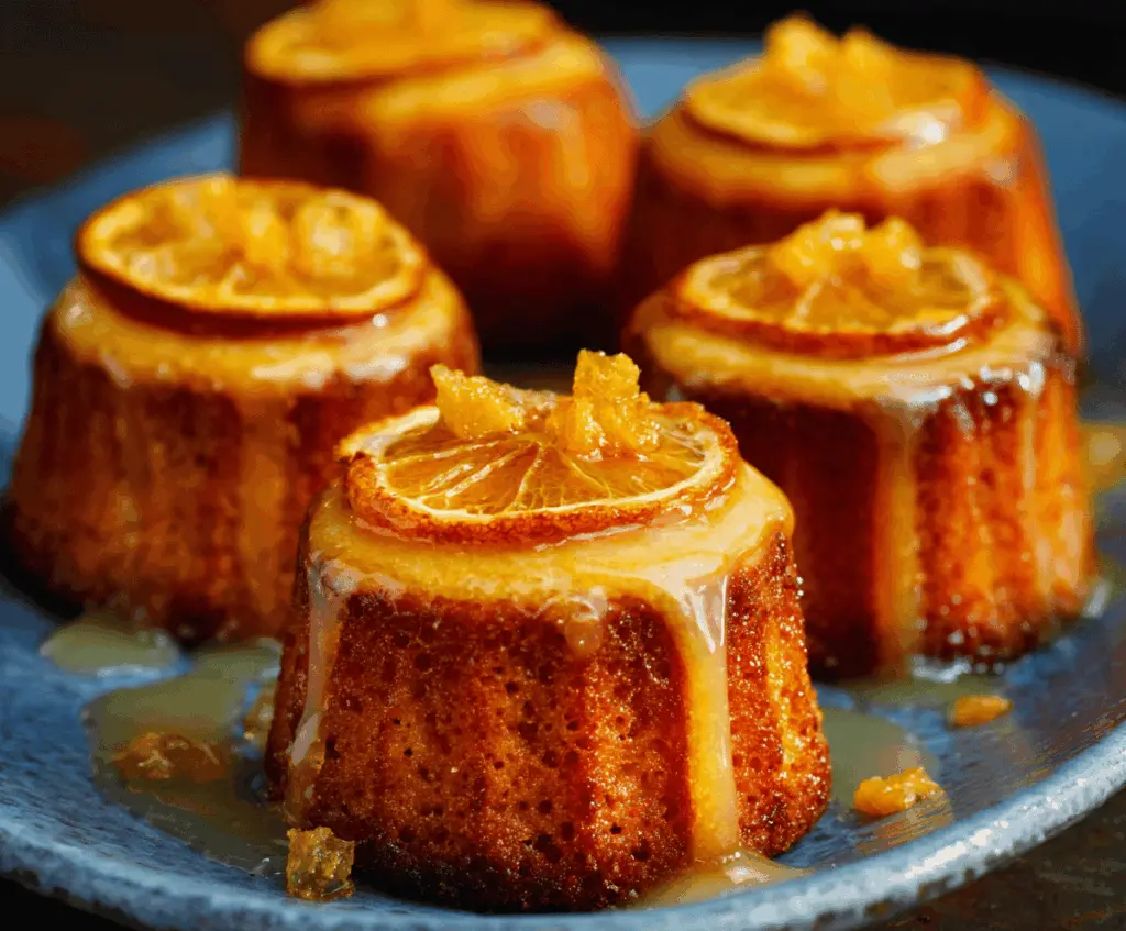 Delicious Orange Ginger Honey Cakes with a citrus and spicy flavor profile