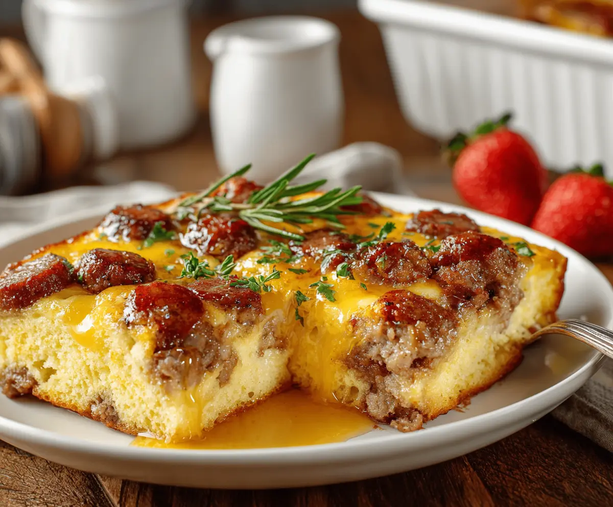 Easy Pancake Sausage Casserole