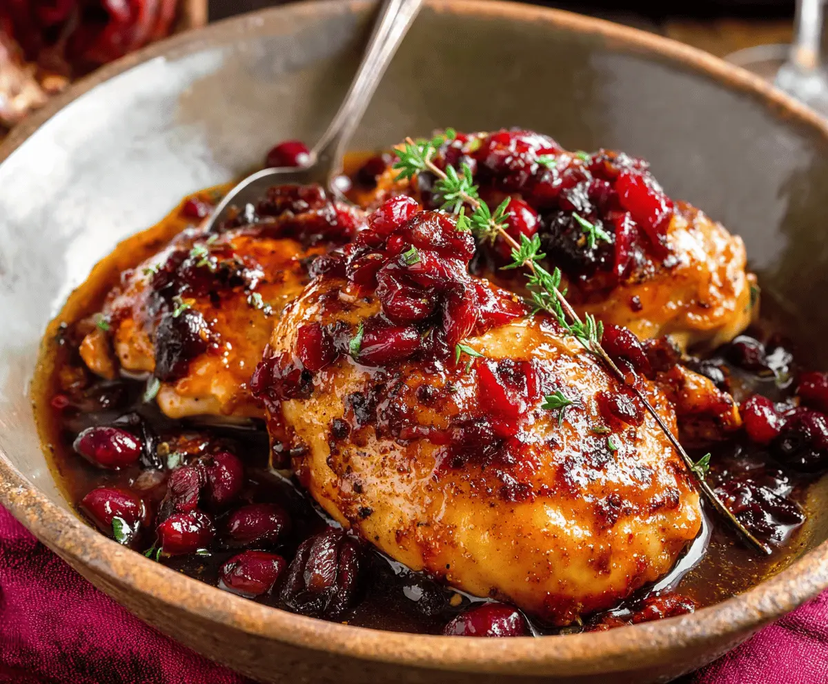 Easy Slow Cooker Cranberry Chicken