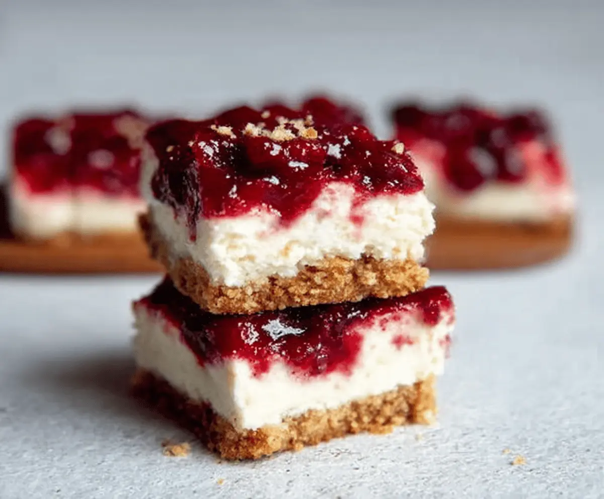 Easy Vegan Cranberry Cheesecake Bars