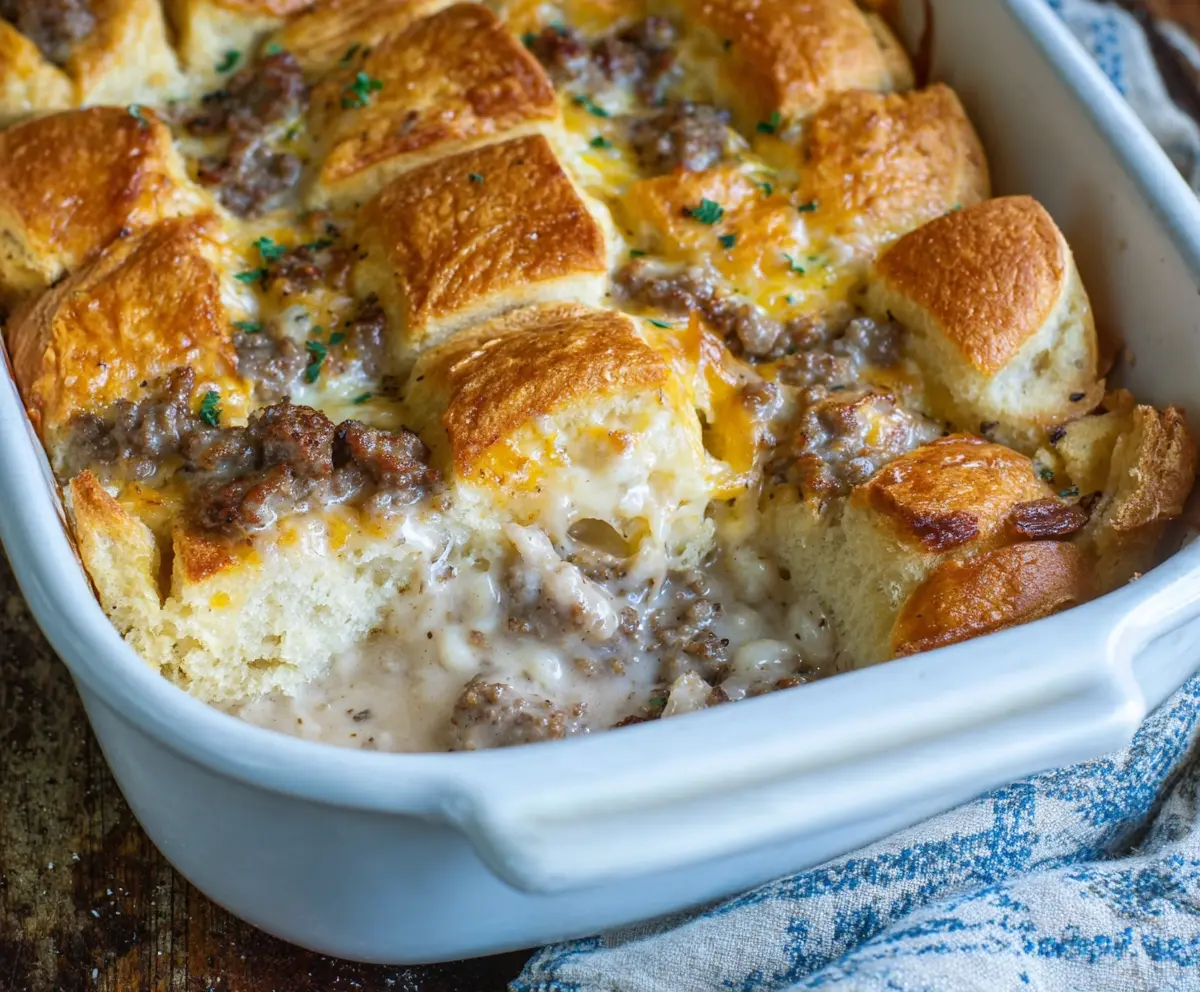 Easy Biscuits and Gravy Casserole