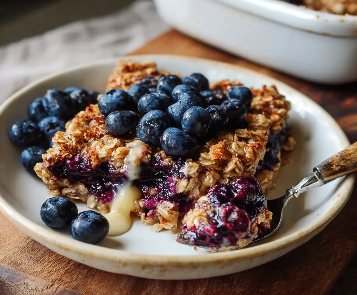 Easy Blueberry Baked Oatmeal