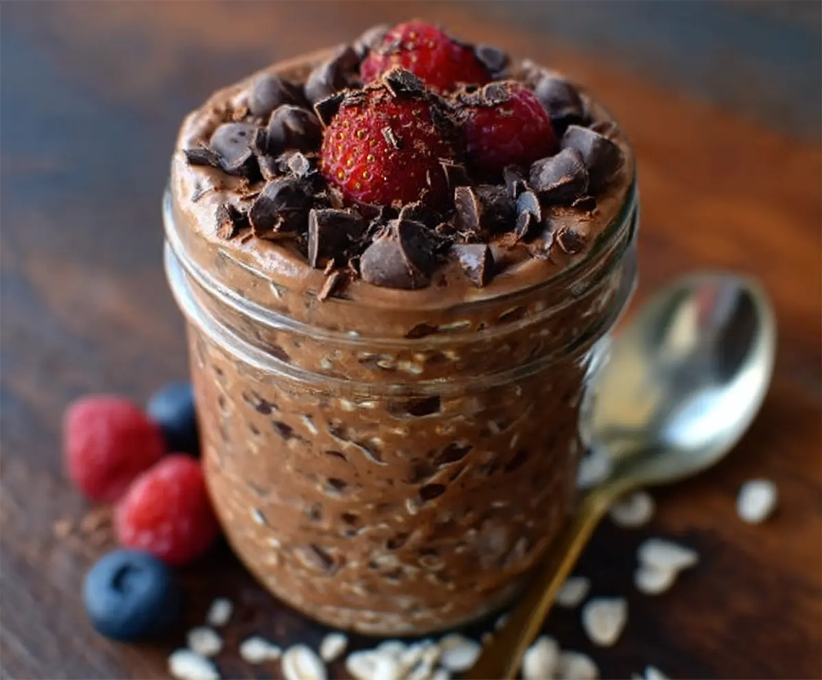 Easy Brownie Batter Overnight Oats