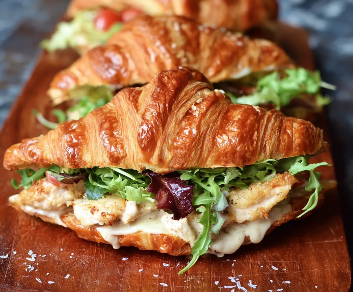 Easy Chicken Caesar Croissant Sandwich