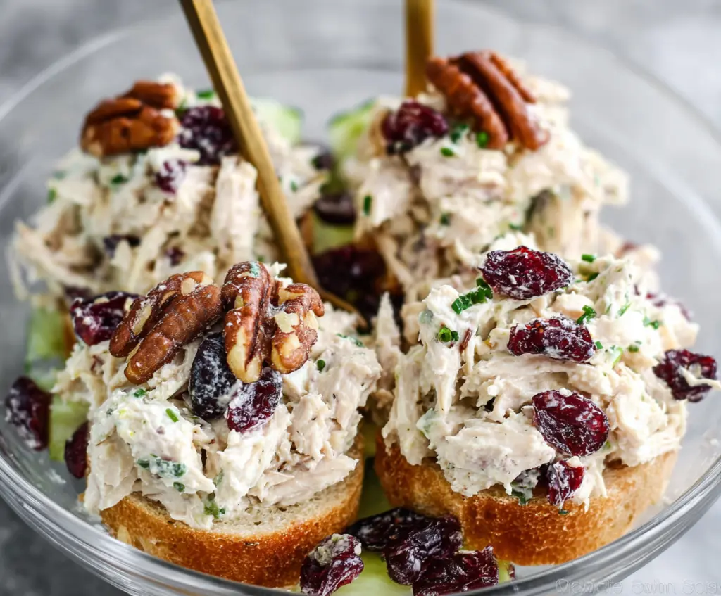 Chicken Salad Bites with Cranberries and Walnuts