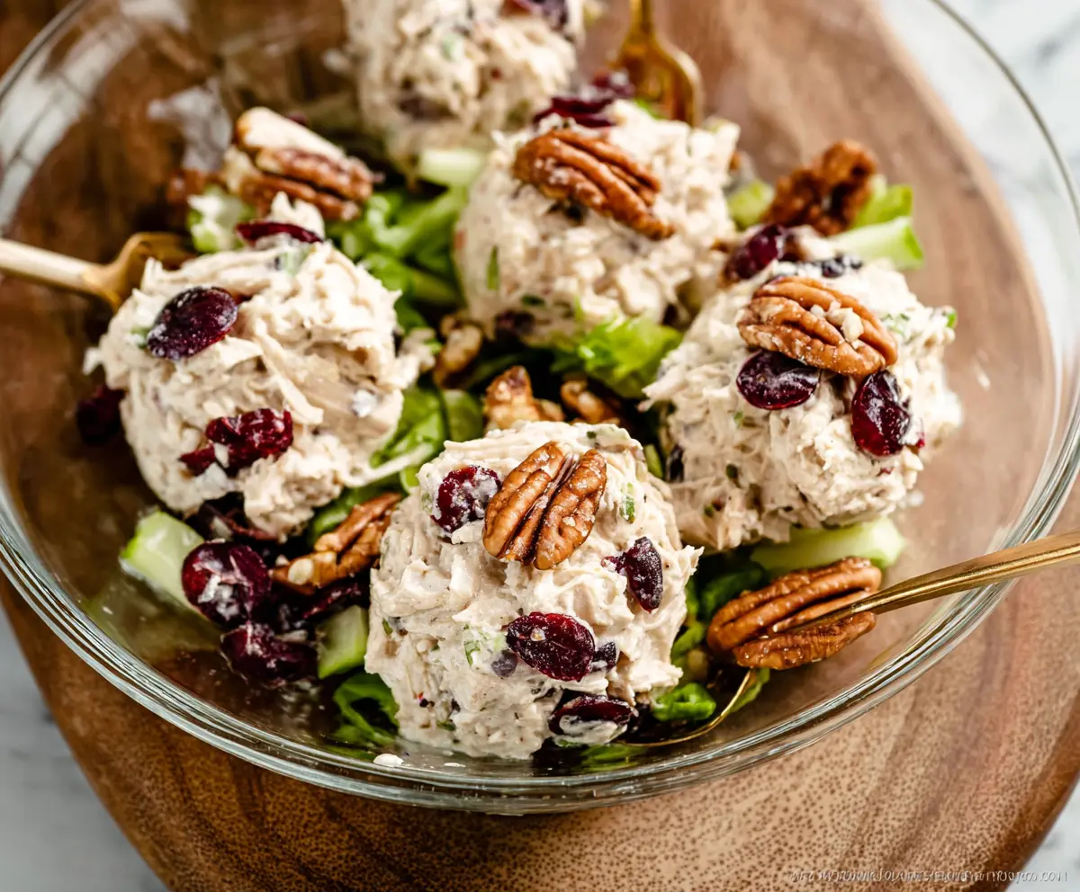 Easy Chicken Salad Bites with Cranberries & Walnuts