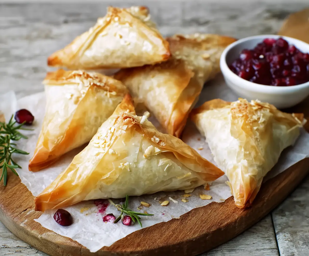 Easy Cranberry Brie Filo Pastries