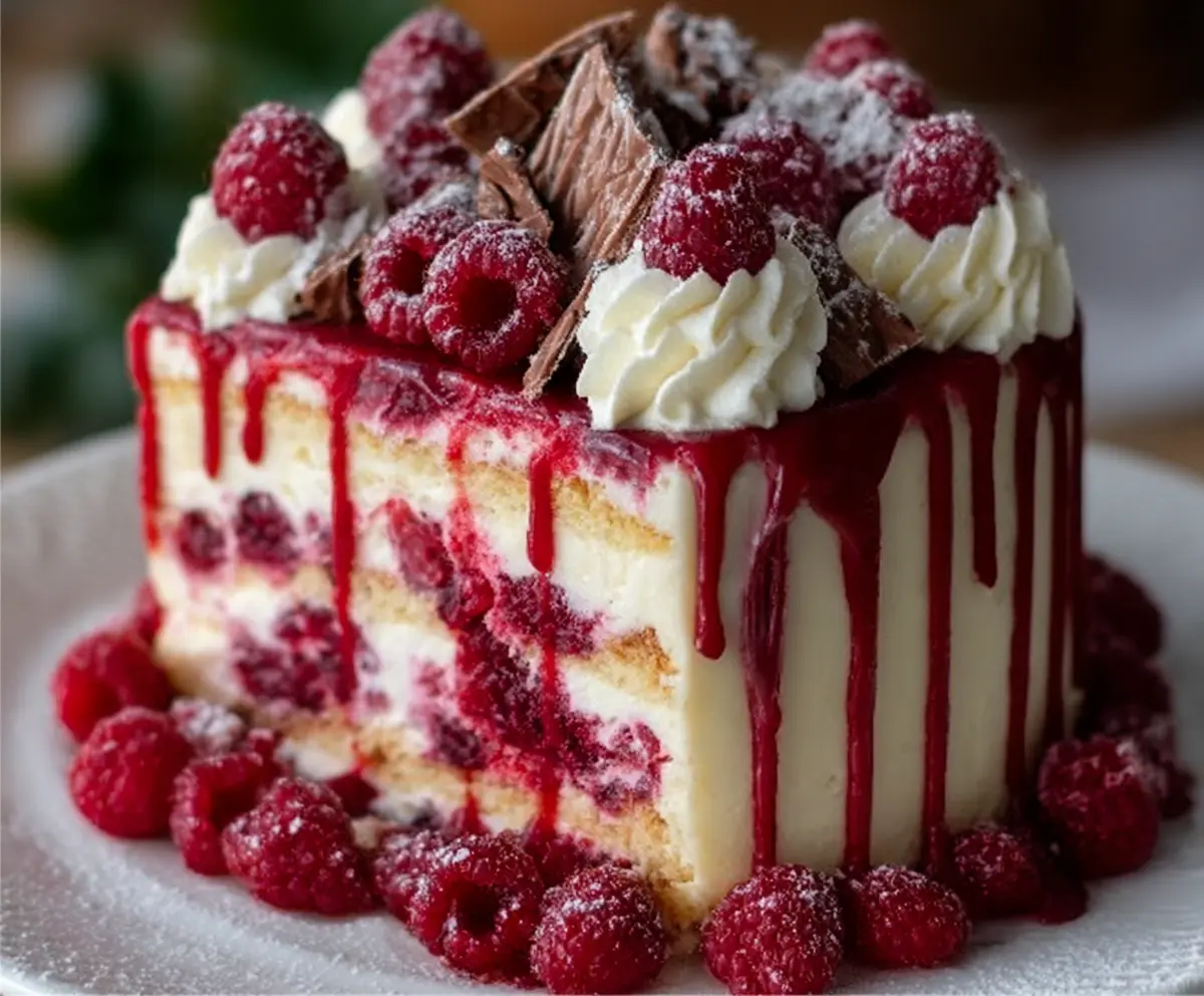 Easy White Chocolate Raspberry Cake