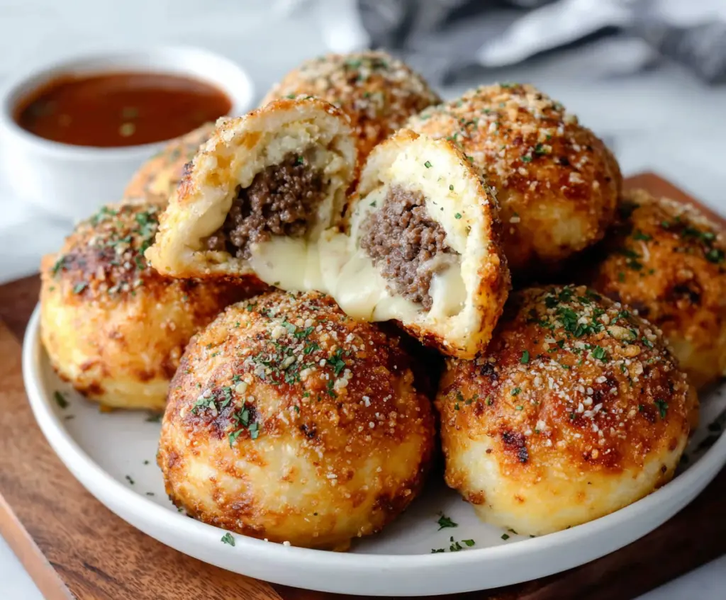 Garlic Parmesan Cheeseburger Bombs