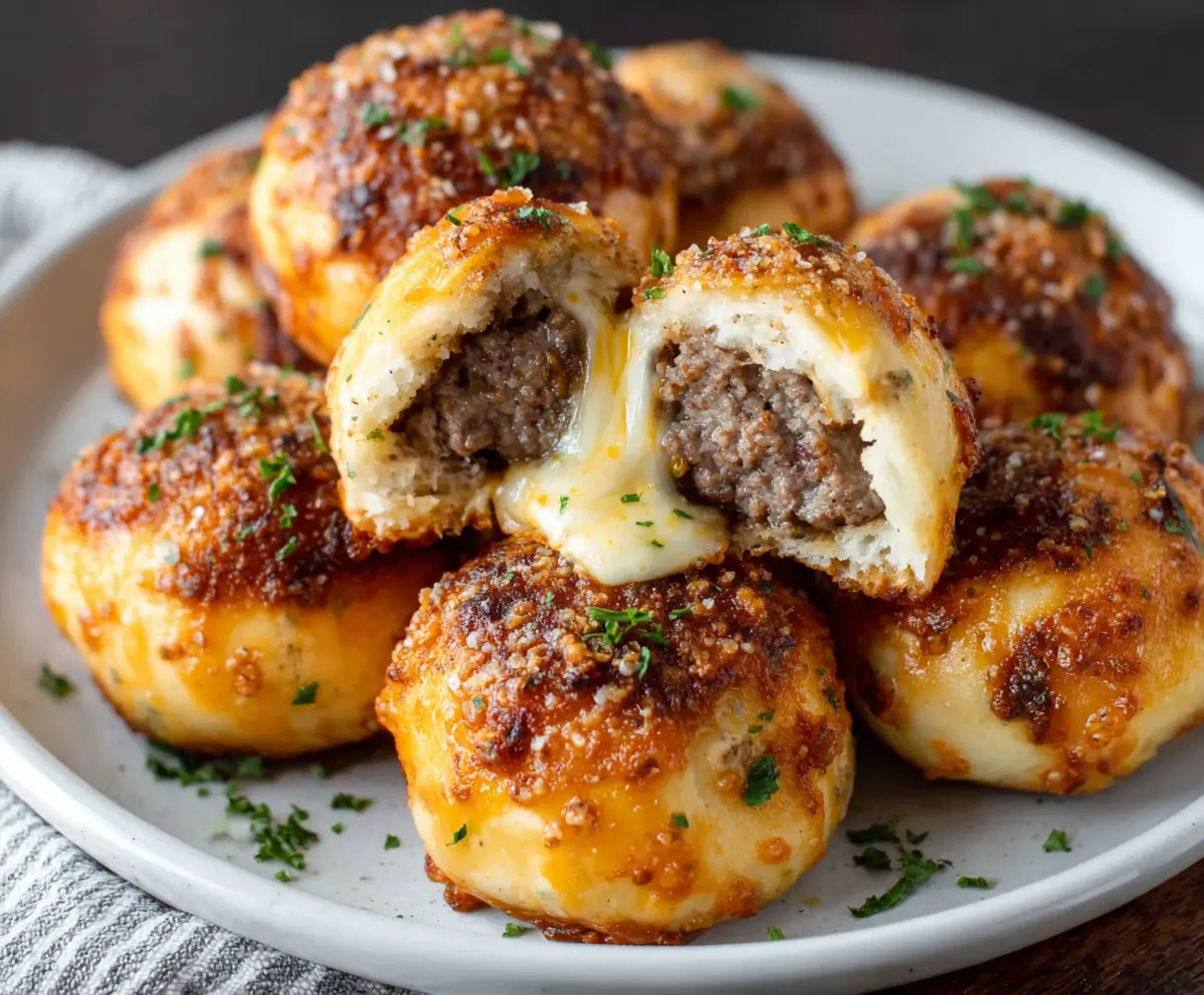 Garlic Parmesan Cheeseburger Bombs