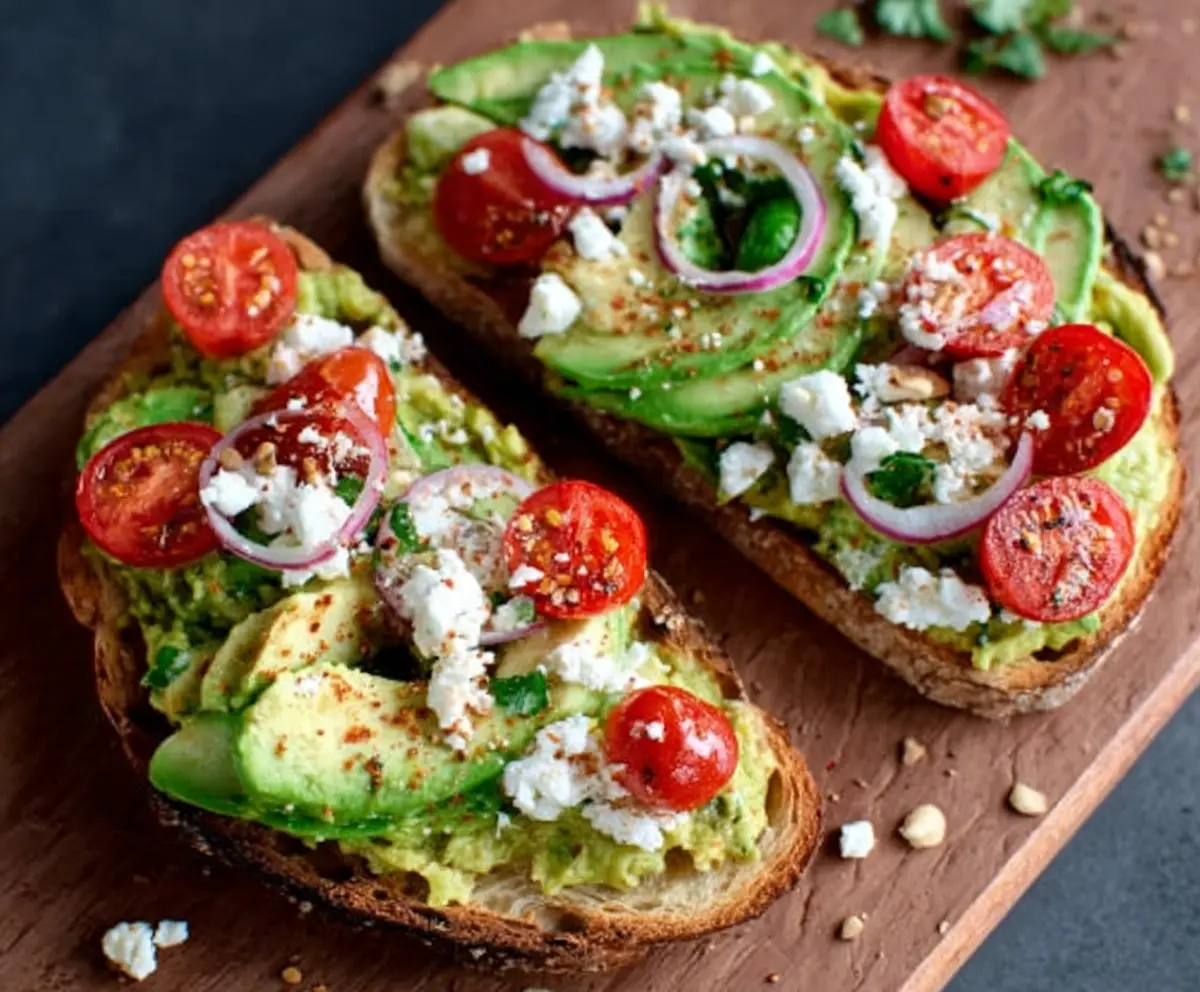 Easy Greek Avocado Toast