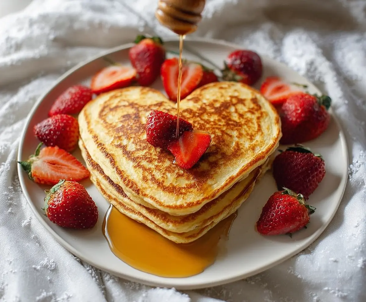 Cute Heart-Shaped Pancakes for Galentines