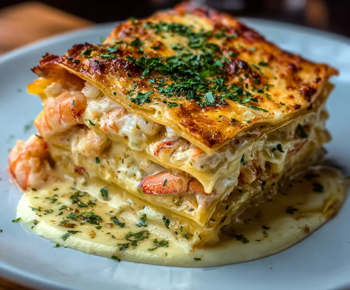 Creamy Lobster & Shrimp Seafood Lasagna