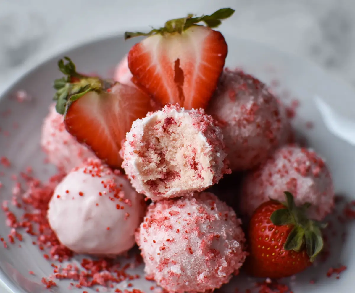 Easy Strawberry Cheesecake Truffle Balls
