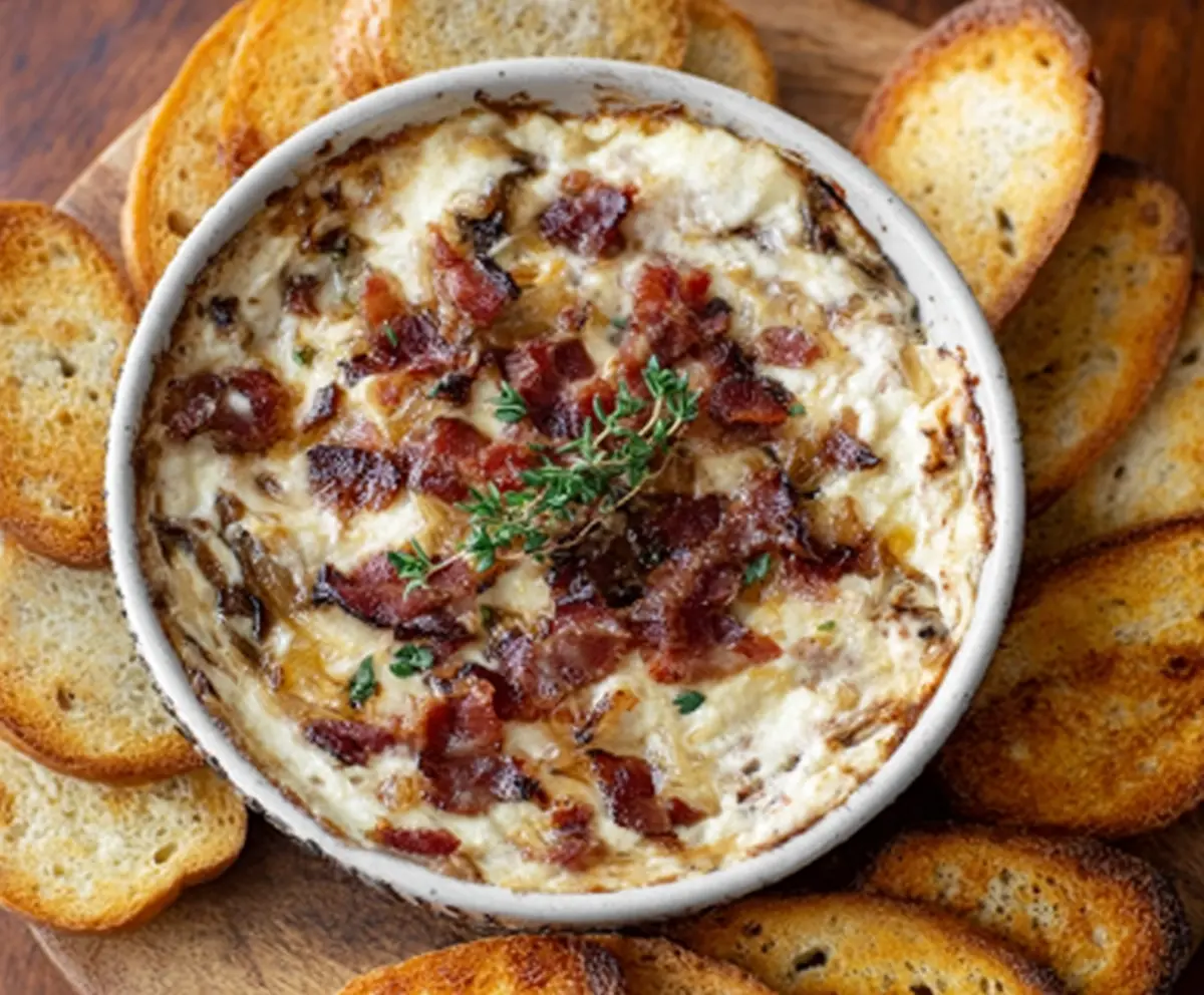 Best Caramelized Onion Bacon Dip