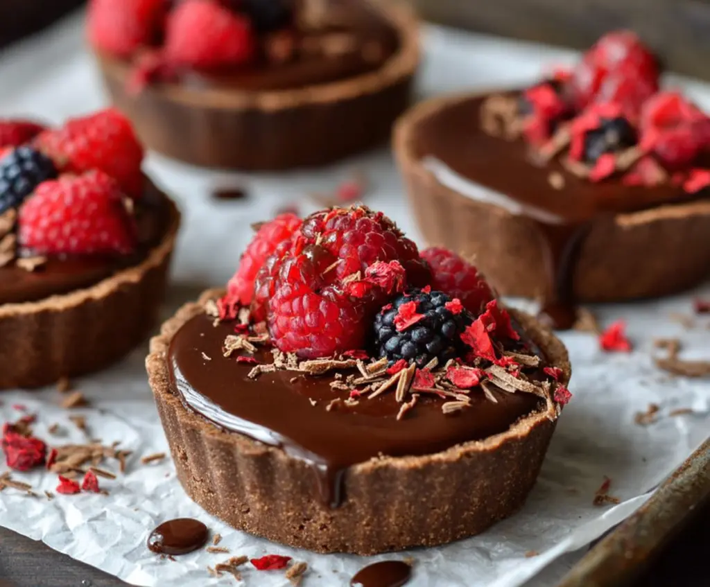 Mini Chocolate Tarts with Ganache