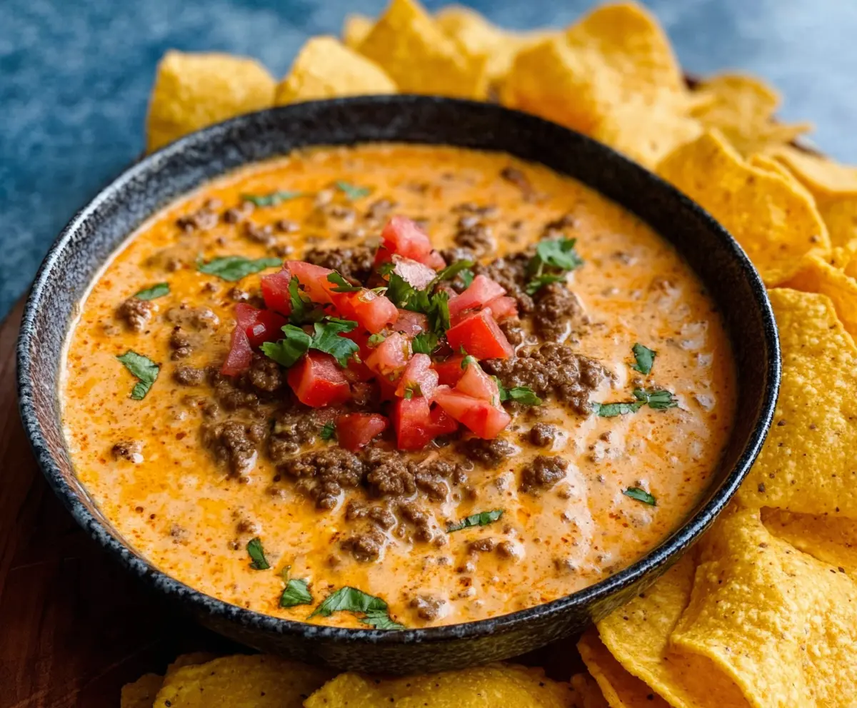 Easy Rotel Dip with Ground Beef