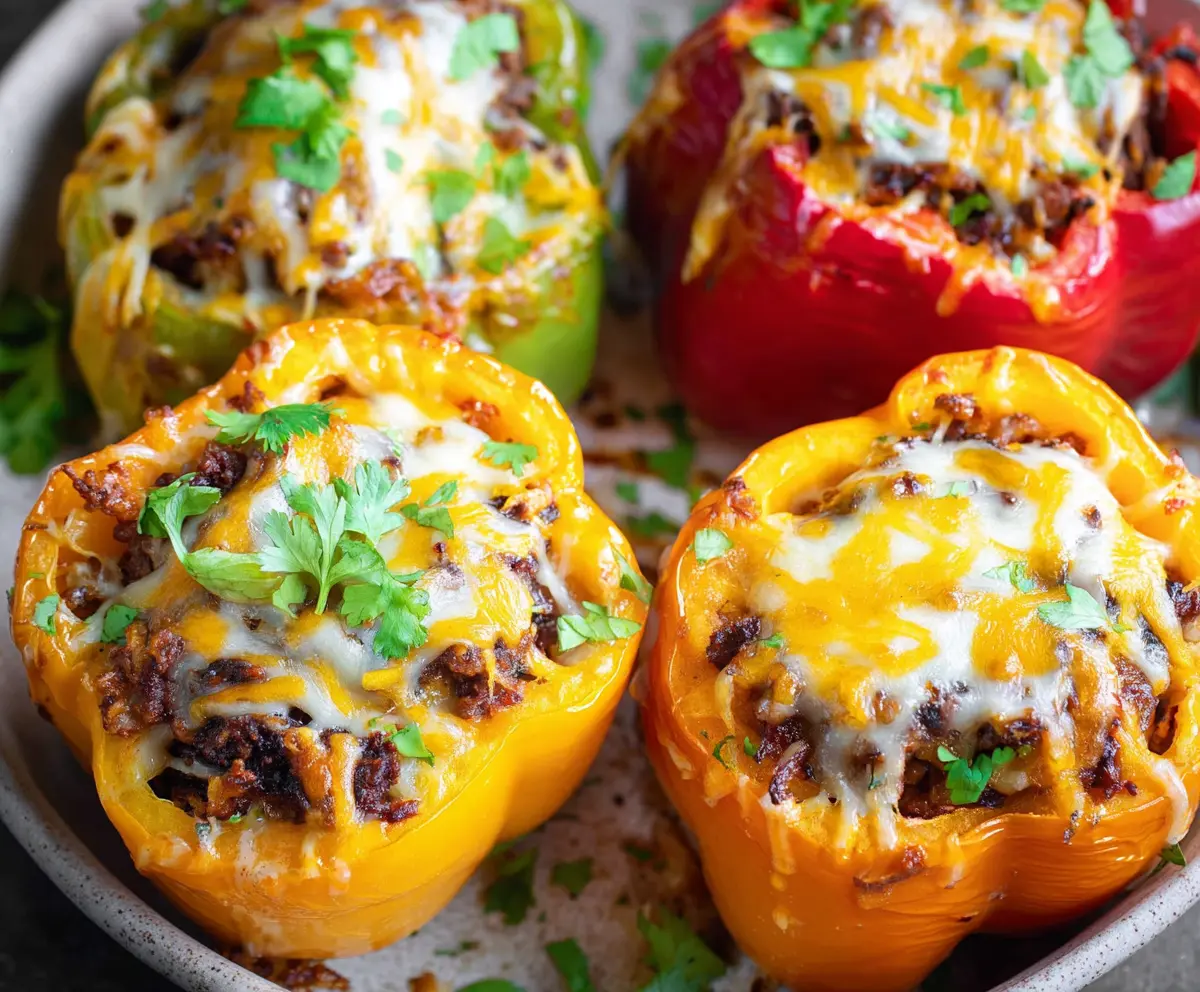 Easy Air Fryer Stuffed Bell Peppers