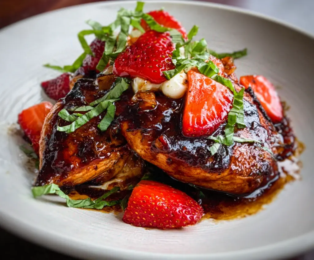 Balsamic Glazed Chicken with Strawberries