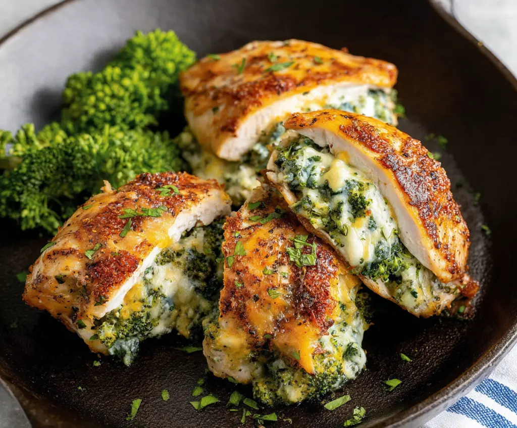 Broccoli stuffed chicken breast