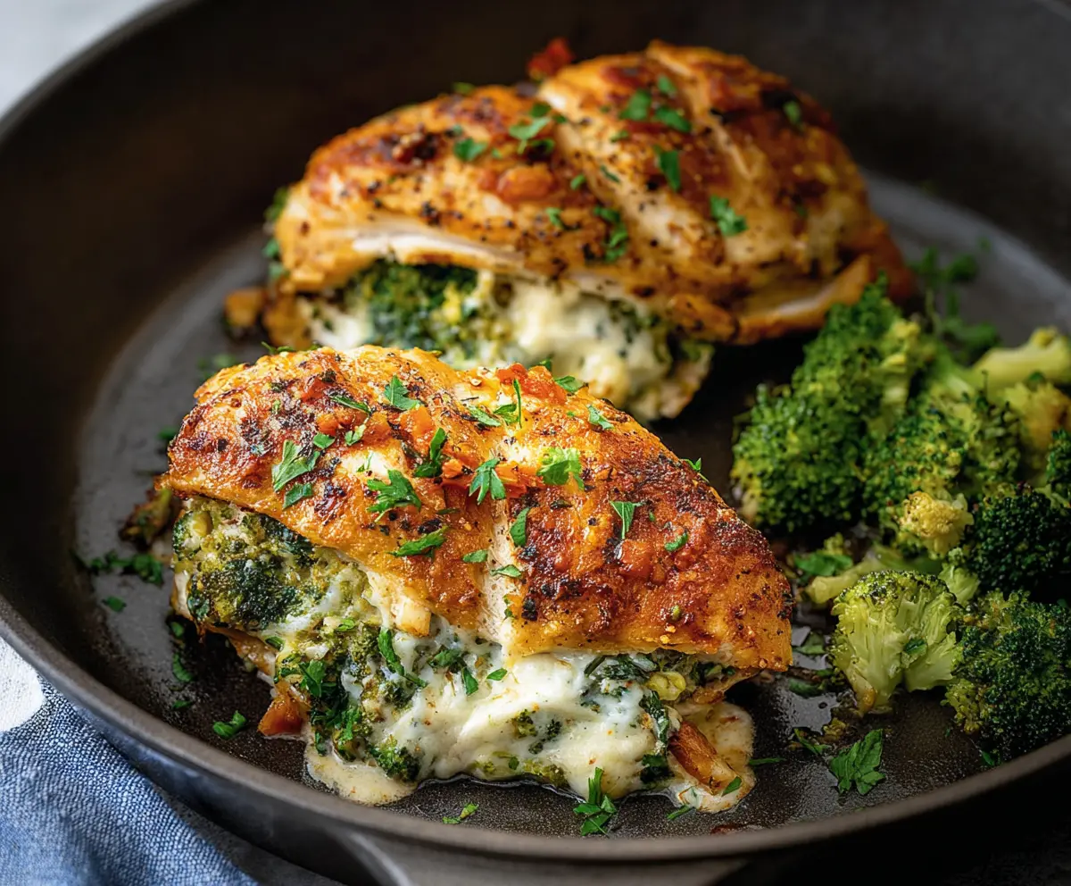 Easy Broccoli Stuffed Chicken Breast