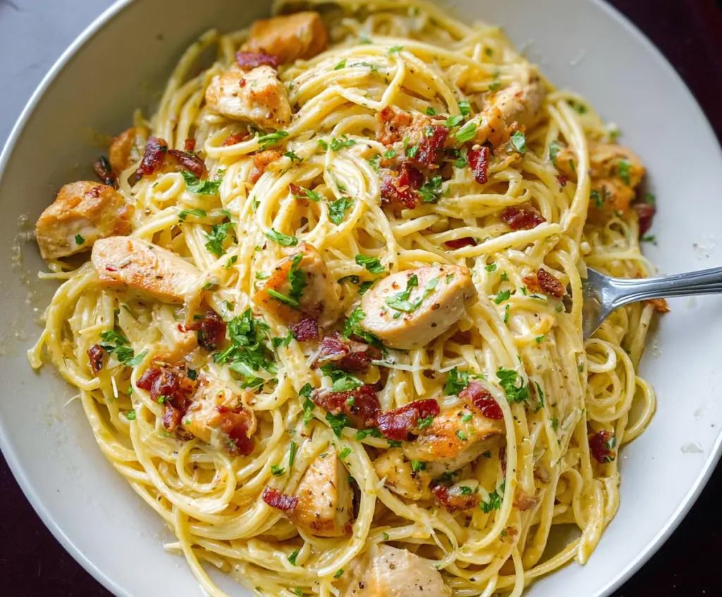 Chicken carbonara pasta