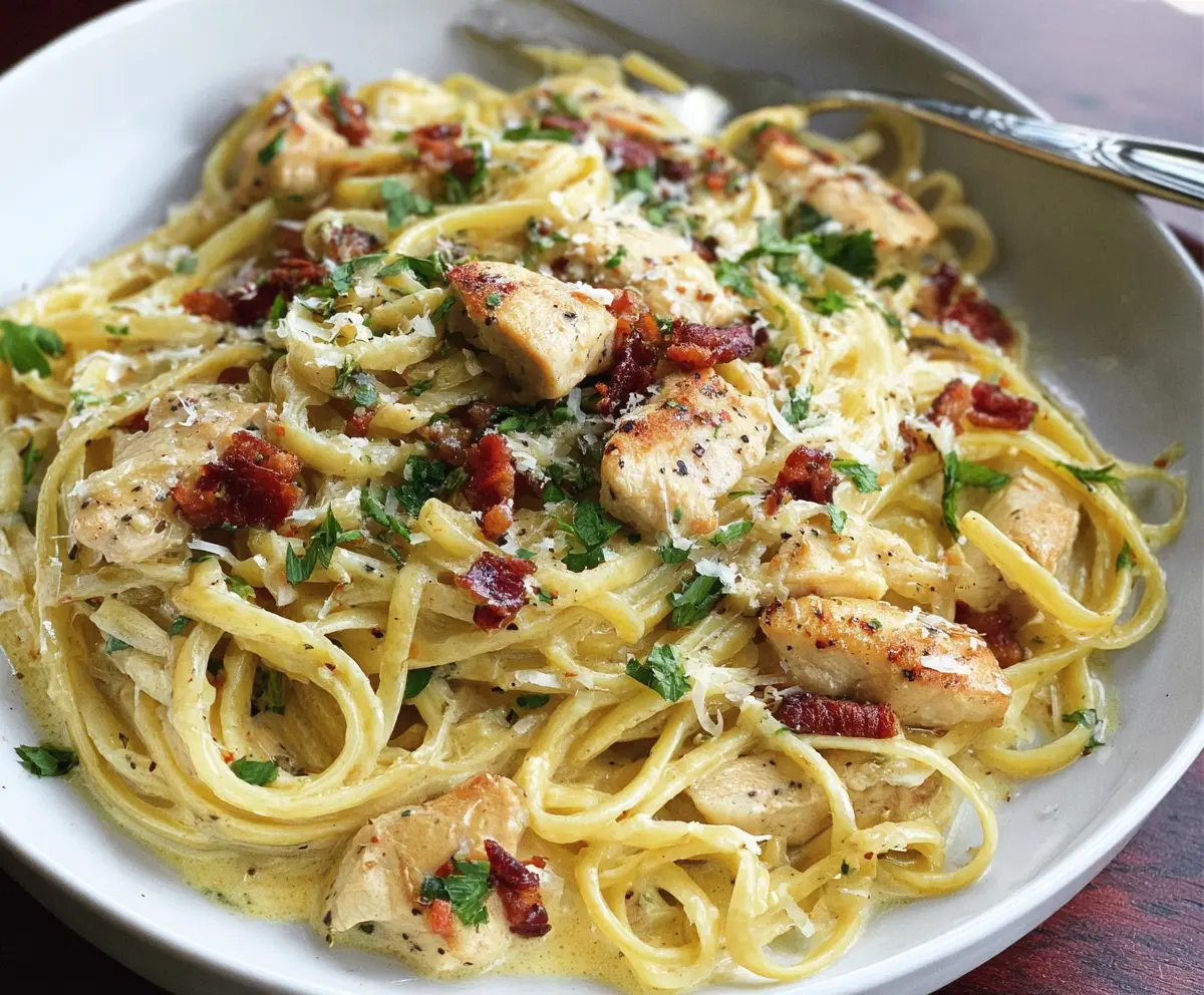 Easy Chicken Carbonara Pasta