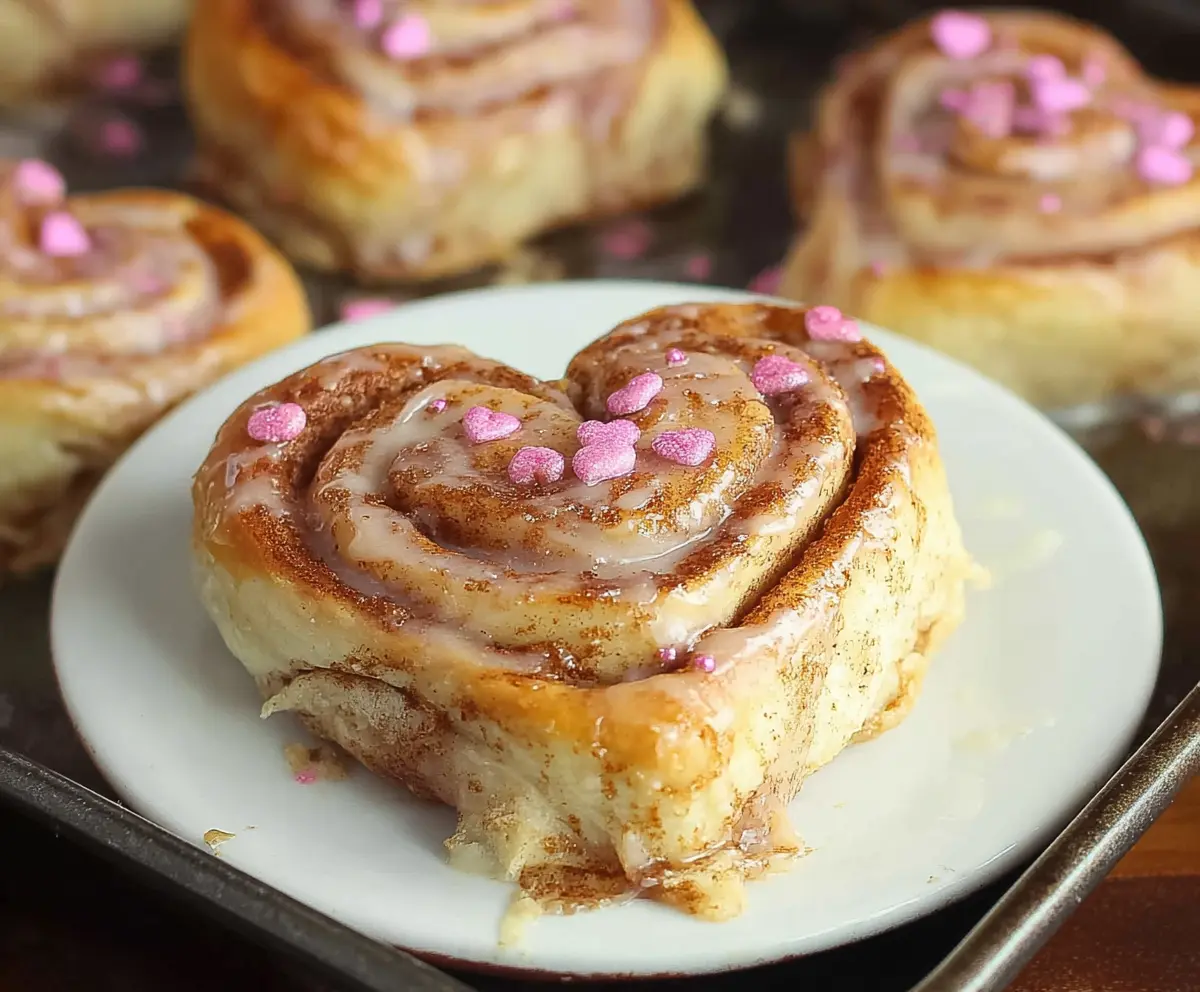 Heart-Shaped Cinnamon Rolls for Valentine