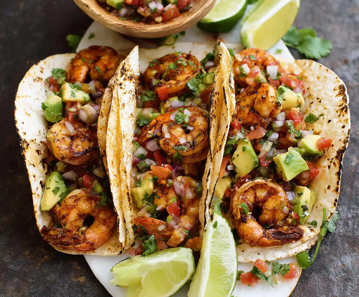 Quick & Easy Shrimp Tacos with Avocado Salsa