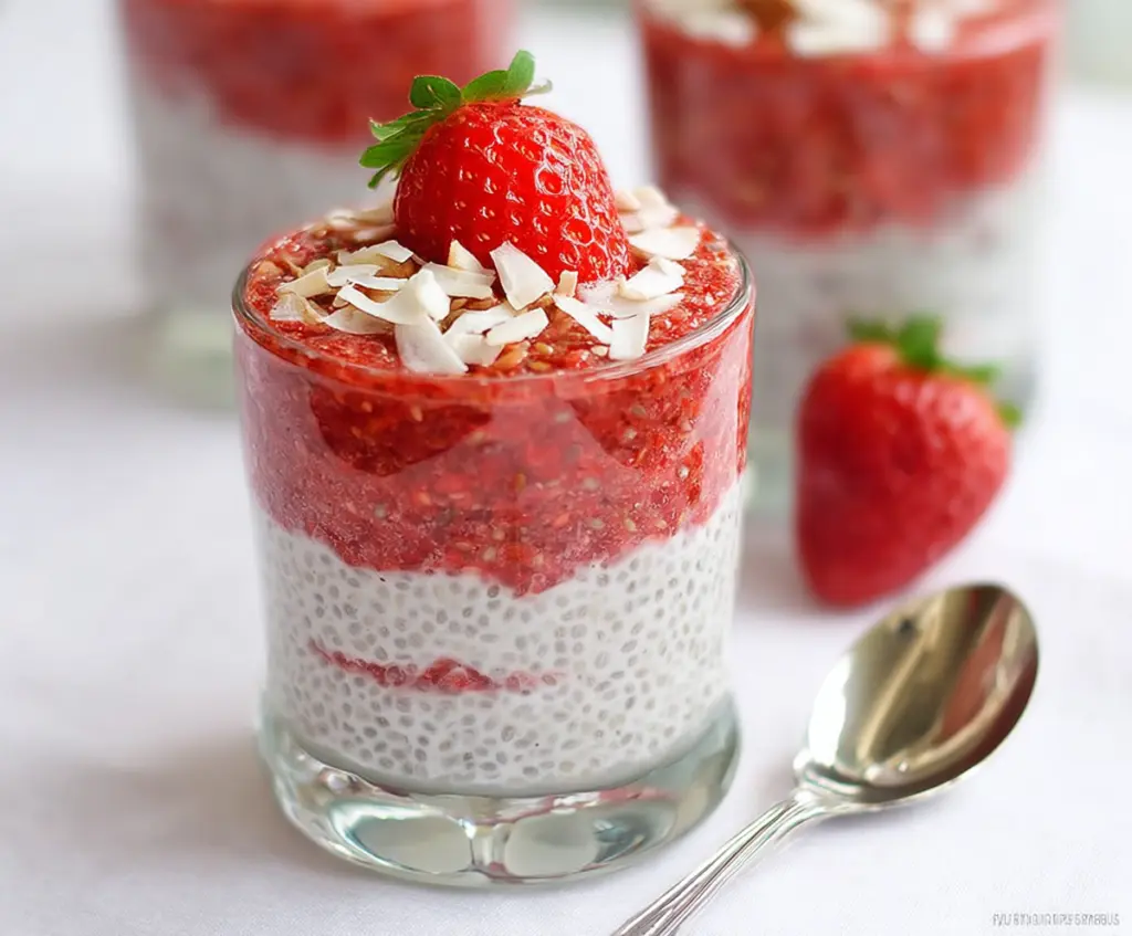 Strawberry Coconut Chia Pudding