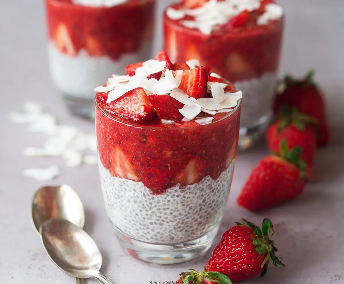Easy Strawberry Coconut Chia Pudding