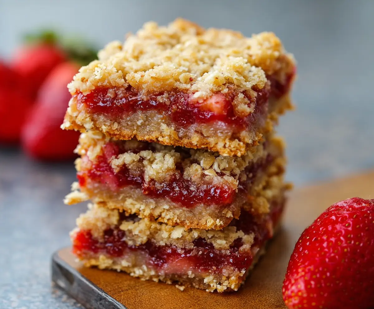 Easy Strawberry Oatmeal Bars Recipe