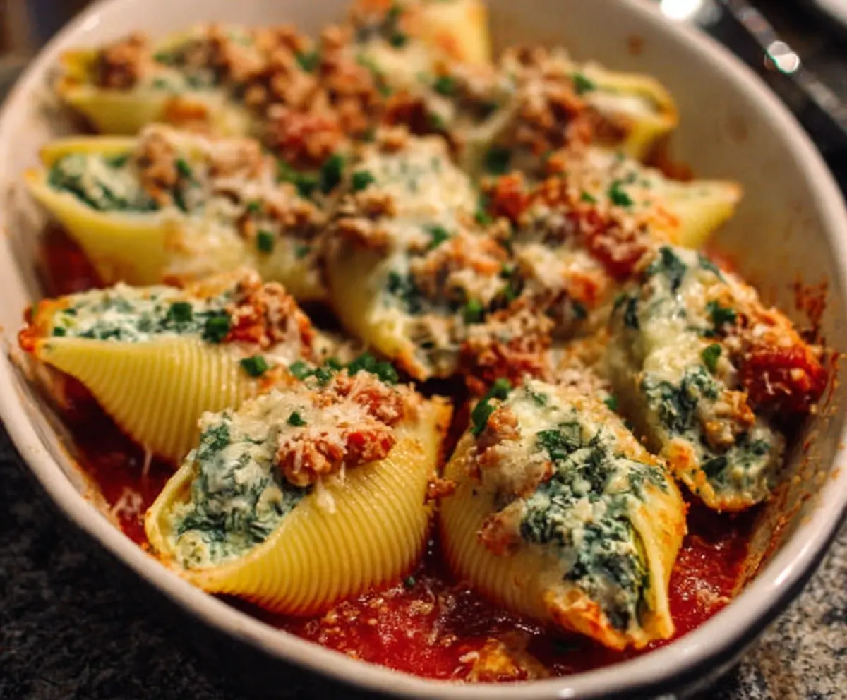 Easy Turkey & Spinach Stuffed Shells