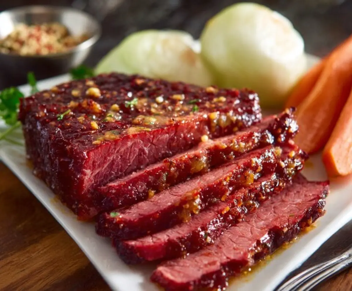 Easy Corned Beef with Tangy Mustard Glaze
