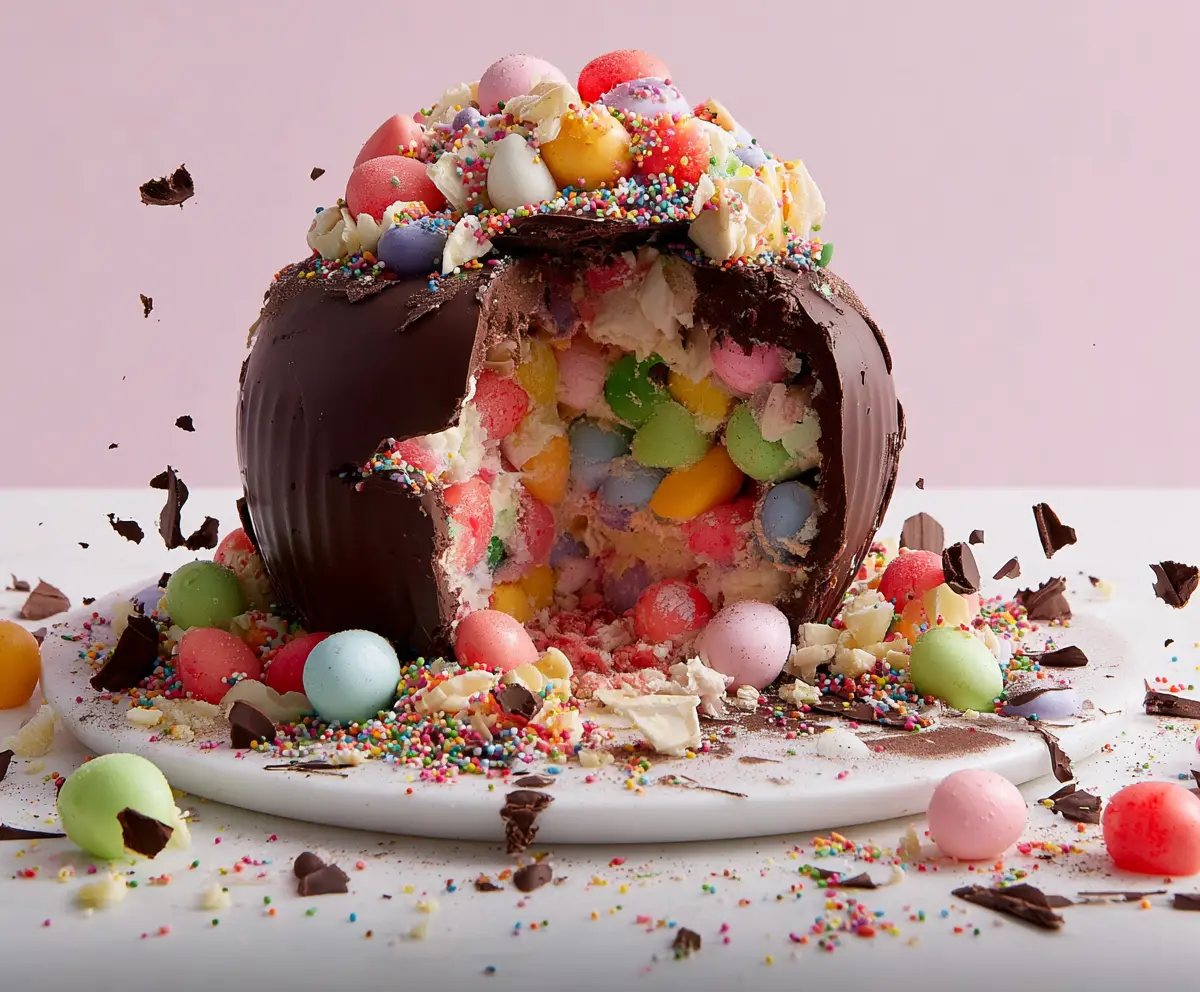 Easy Epic Easter Egg Smash Cake