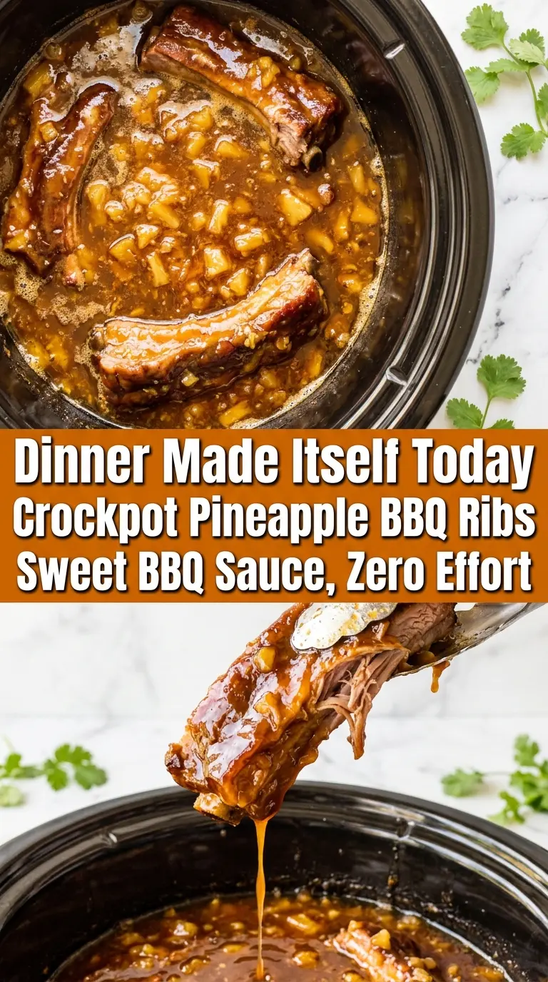 Crockpot Pineapple BBQ Ribs sticky smoky