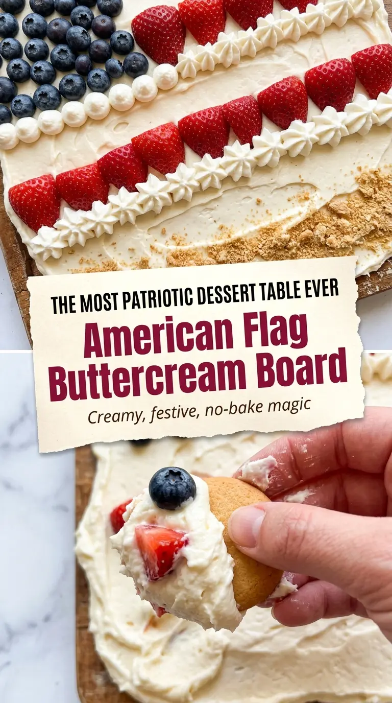 American Flag Buttercream Board patriotic dessert
