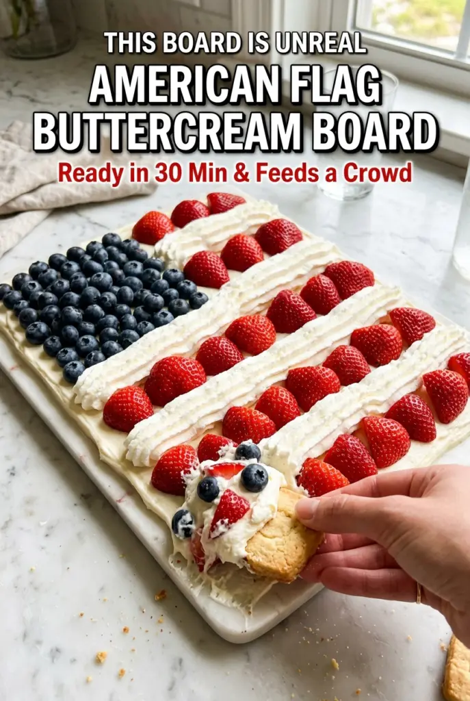 American Flag Buttercream Board