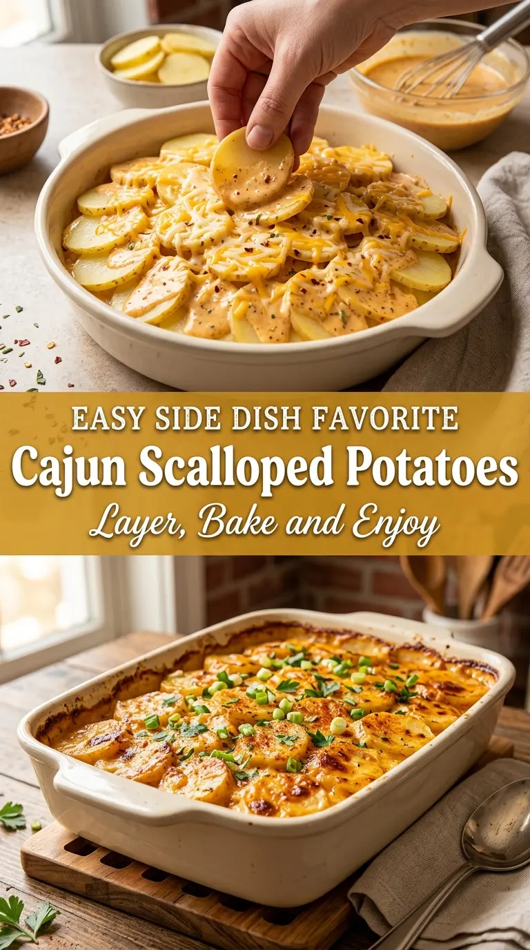 Creamy Cajun Scalloped Potatoes creamy cheesy