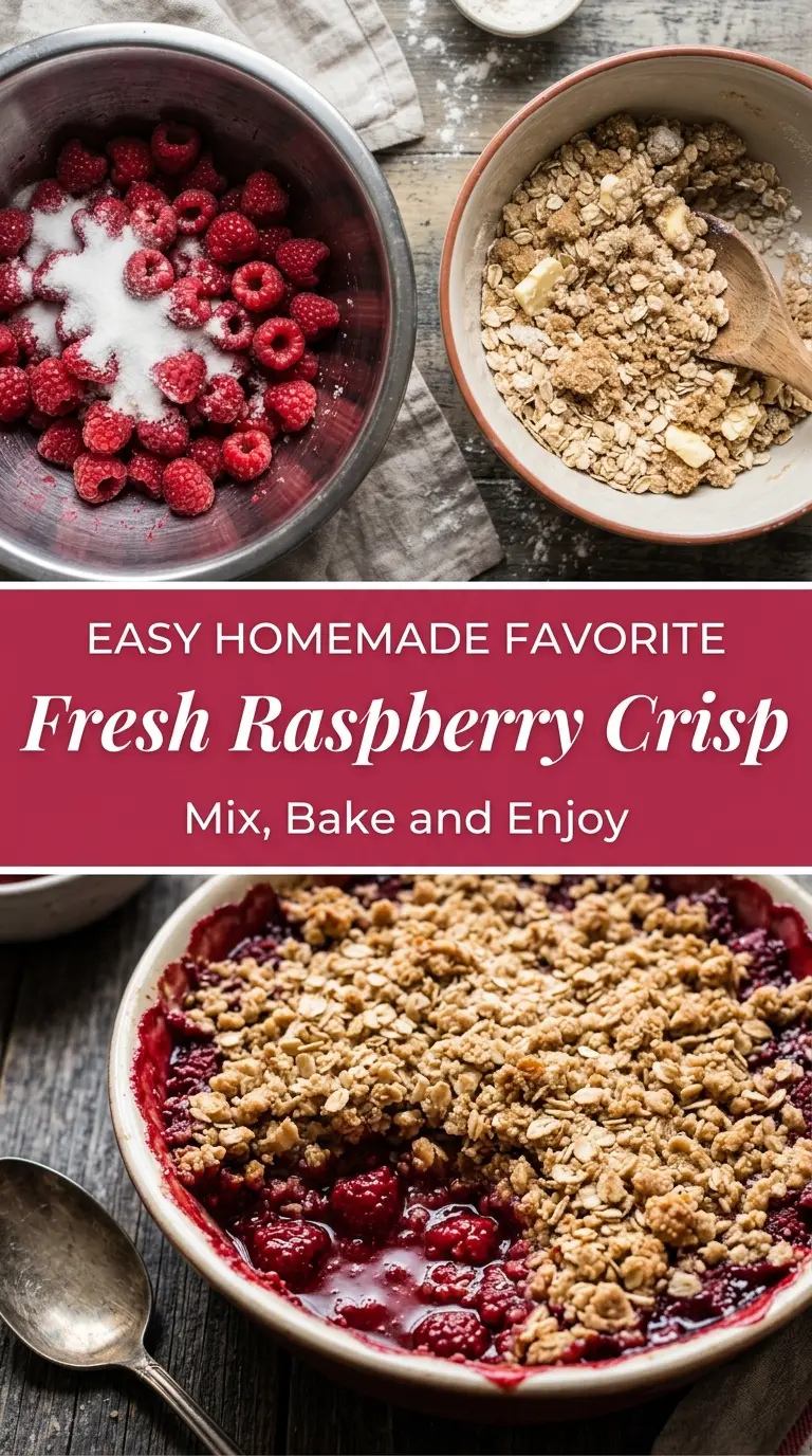 Fresh Raspberry Crisp juicy crumbly golden