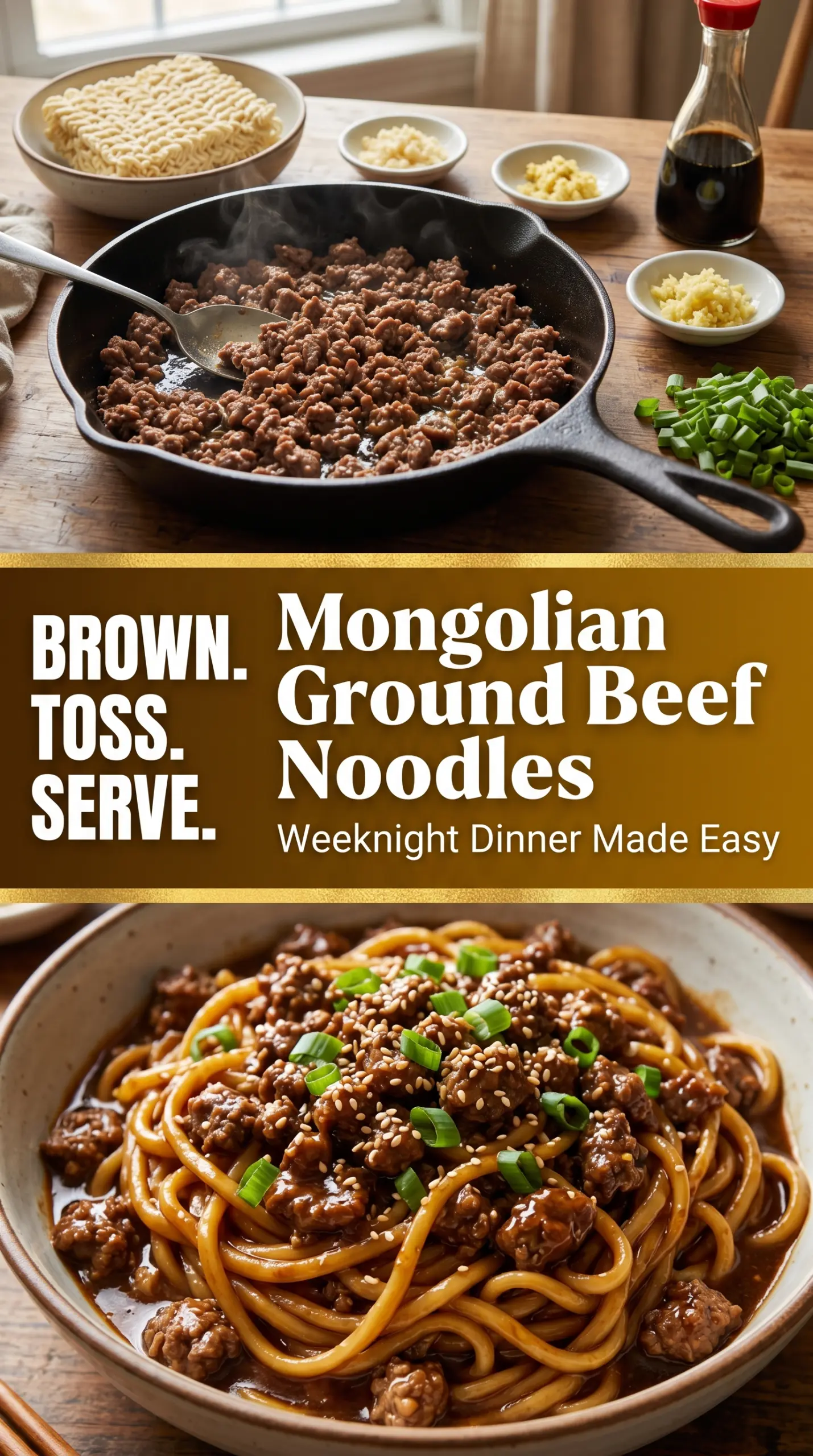 Mongolian Ground Beef Noodles