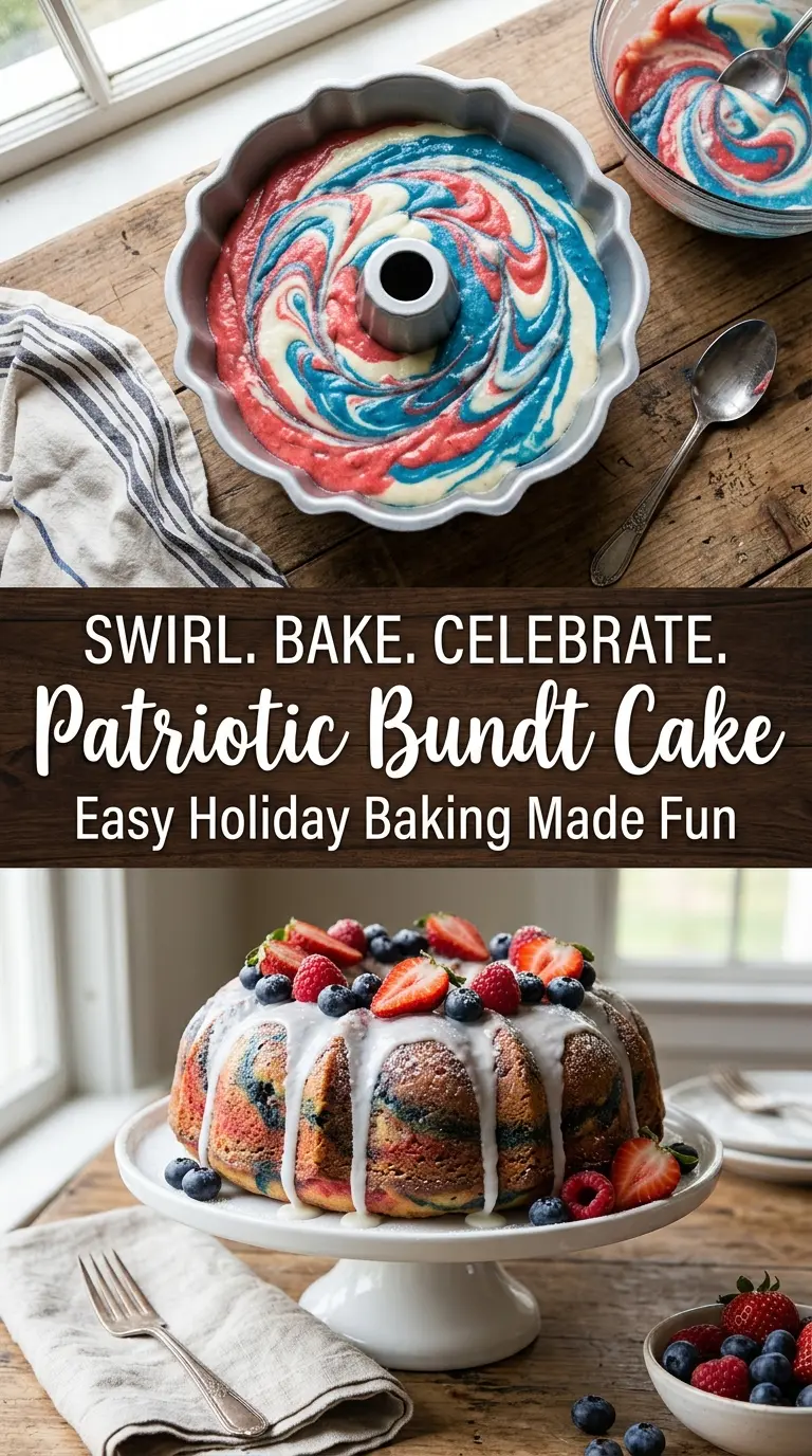 Patriotic Bundt Cake red white blue