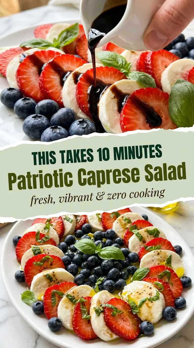 Patriotic Caprese Salad red white blue