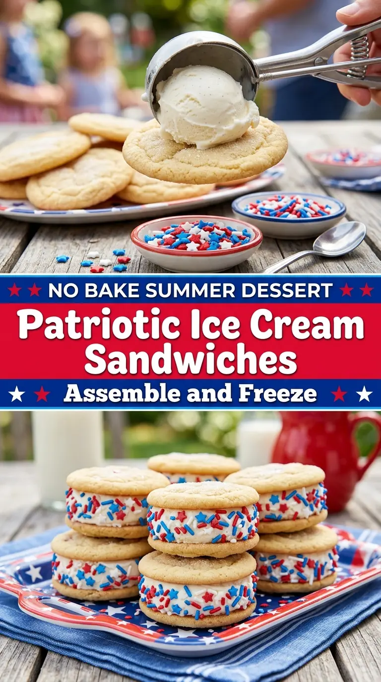 Patriotic Ice Cream Sandwiches