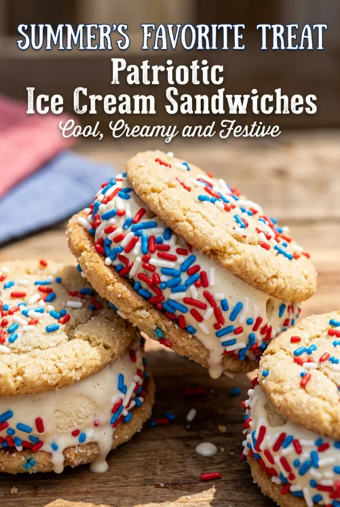 Patriotic Ice Cream Sandwiches
