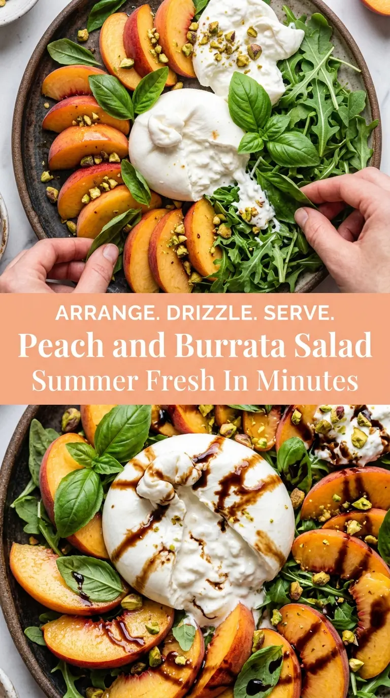 Peach and Burrata Salad juicy creamy fresh