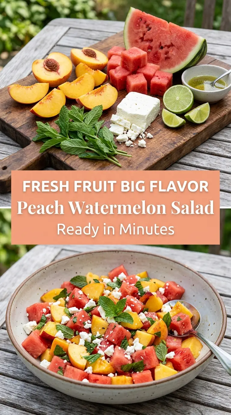 Peach Watermelon Salad juicy refreshing mint